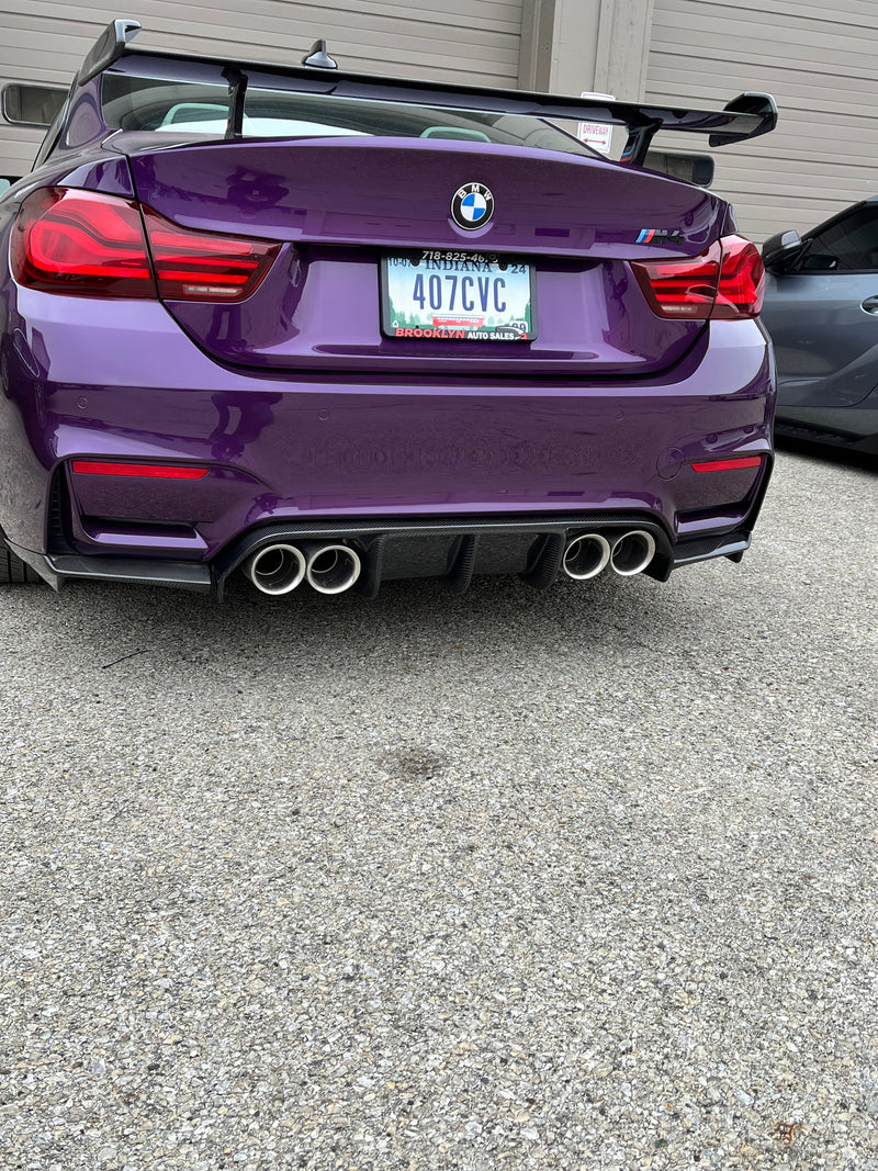 F8X M3/M4 Carbon Fiber V Style 3PC Rear Diffuser - F80/F82/F83